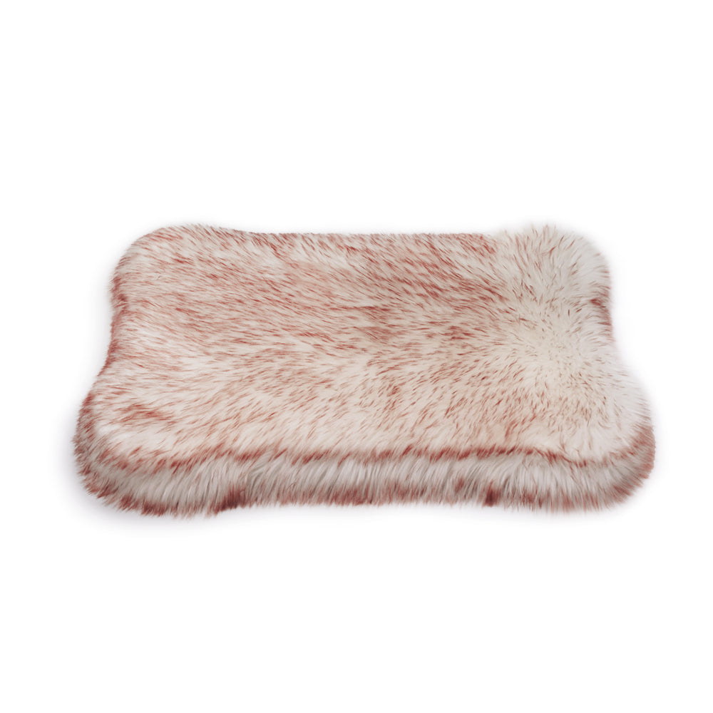 
                      
                        Faux Fur Bone-Shaped Dog Bed-Curve White with Red Brown Accents
                      
                    