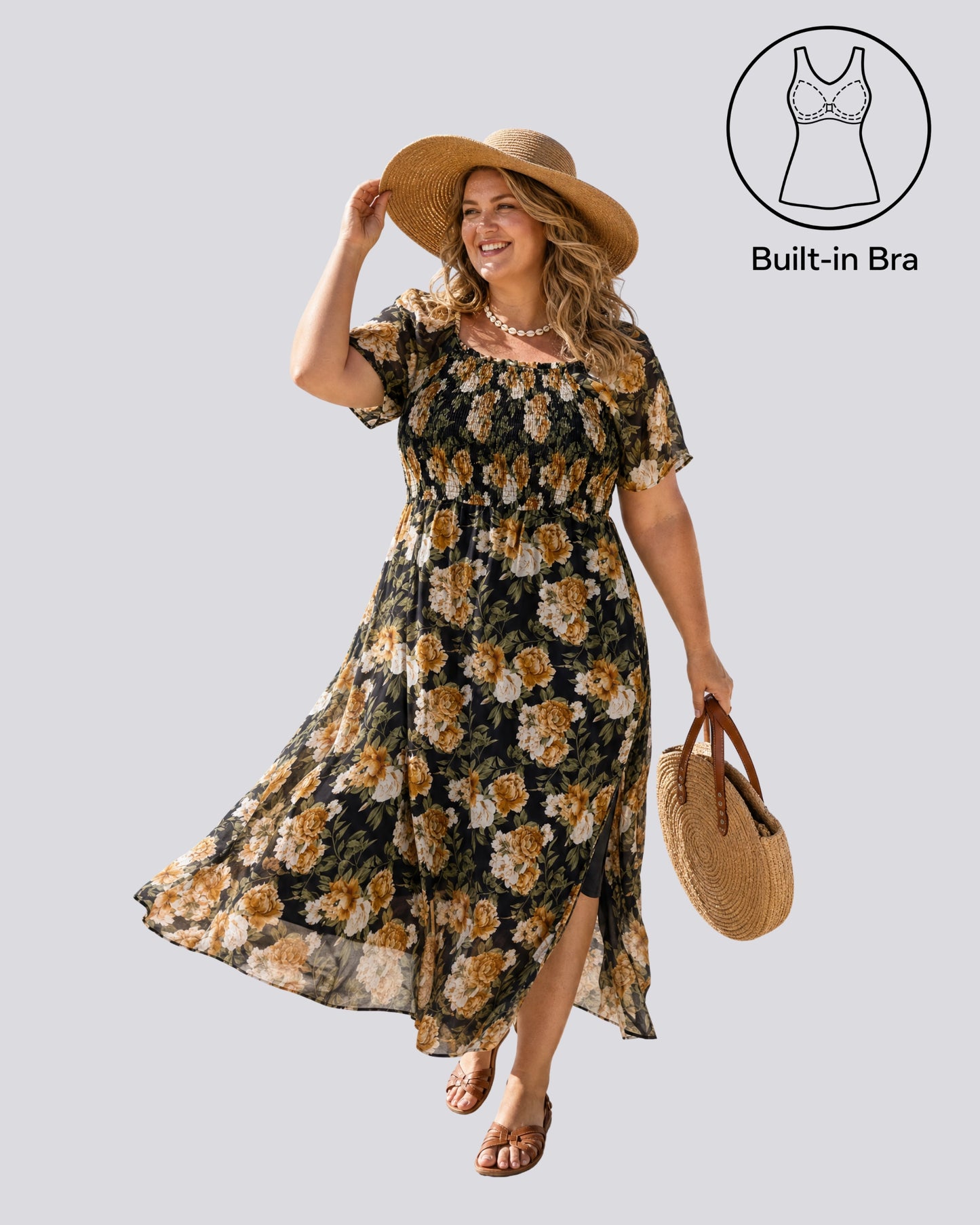 square neck short sleeve ruched floral midi dress VSSSJ Women's Puff Short Sleeve Square Neck Lace-Up Casual Holiday Dress Boho Floral Print Ruched Tunic High Split Flowy Maxi Dress Blue L