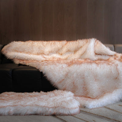 Biomimetic Therapeutic Weighted Faux Fur Blanket - Dotted Lining Design