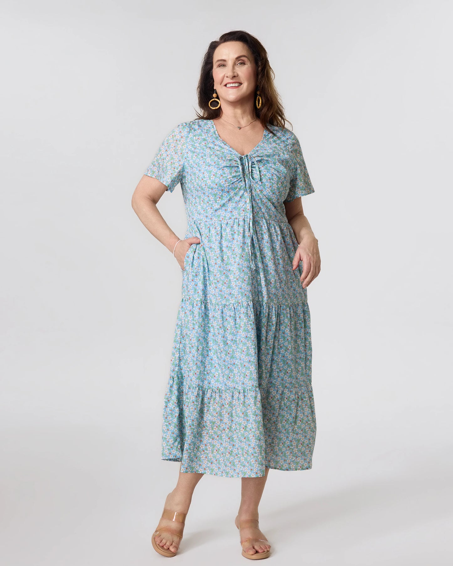 pure cotton midi dress for women Time and Tru Women's 100% Cotton Midi T-Shirt Dress